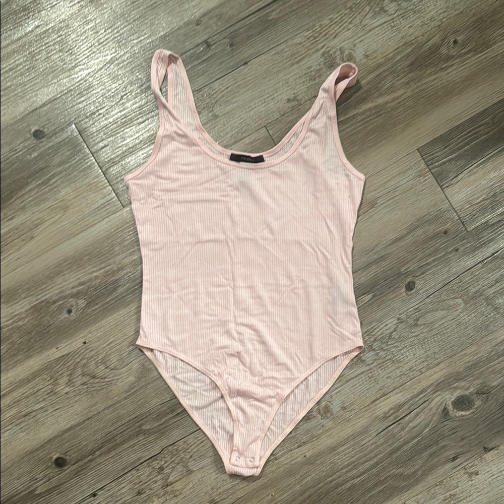 Forever 21 Pink Ribbed Bodysuit